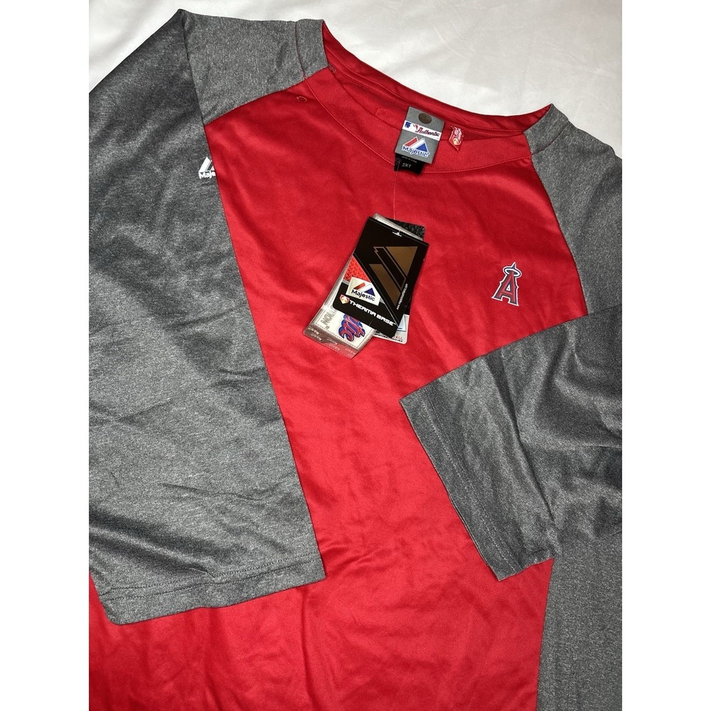 Los Angeles Angels of Anaheim 2XT MLB 3/4 Sleeve Shirt Majestic NWT Big & Tall